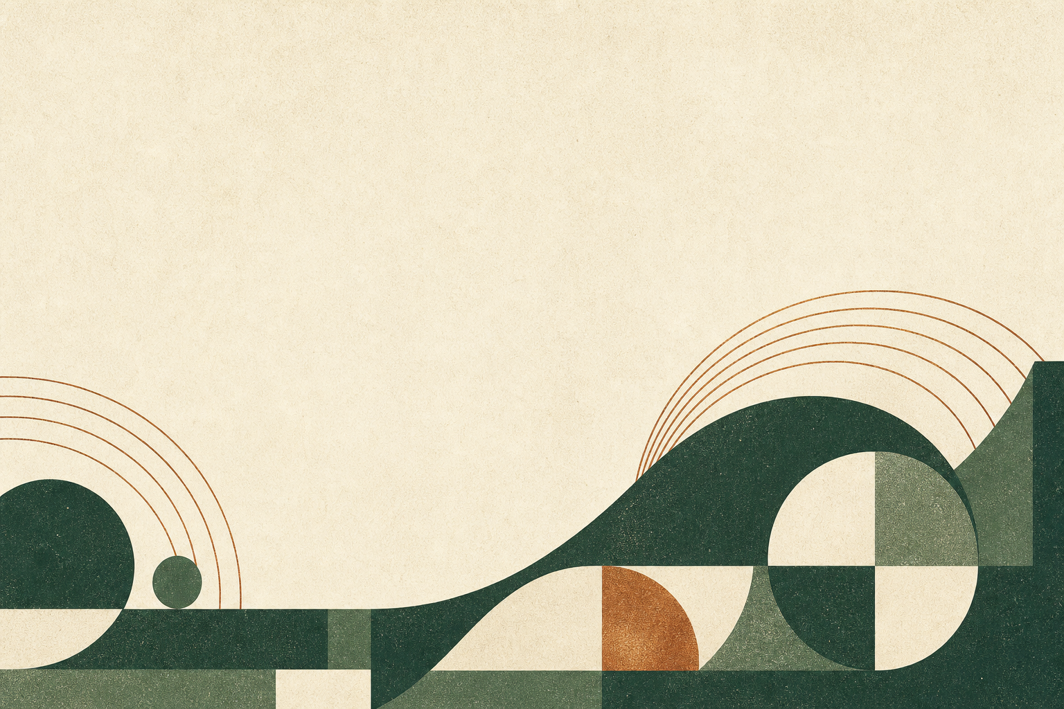 Retro decorative stamp pattern in cream and green